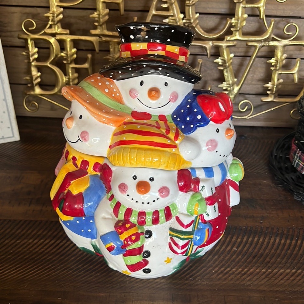 EUC CENTURY SNOWMAN cookie Jar